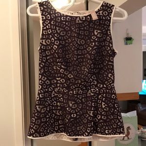 Banana Republic burgundy overlay peplum blouse